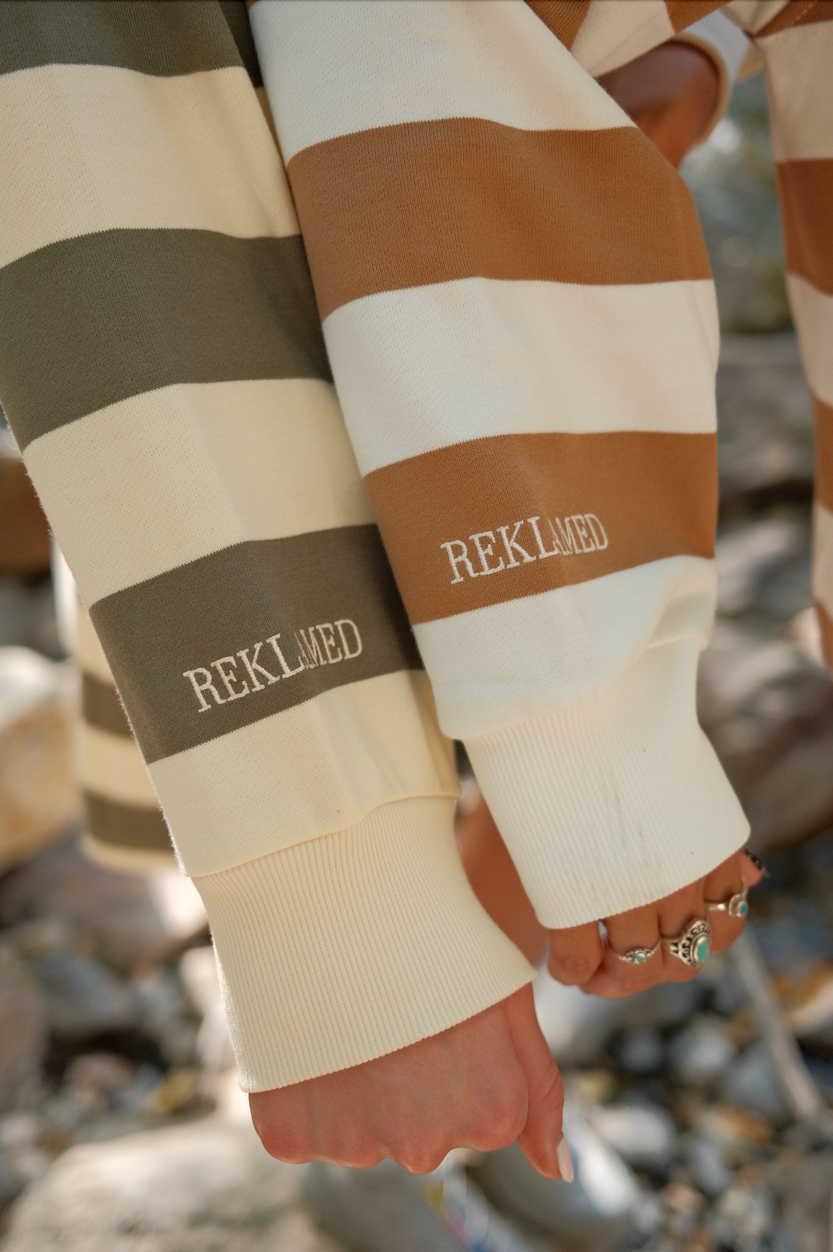 Tan Striped Crewneck